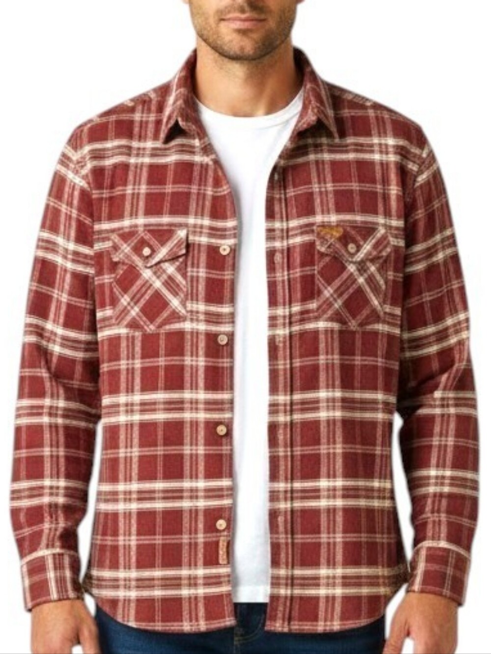All American Roughneck AAR Custom Flannel Plaid Shirt EUC Red 2XL HWMF